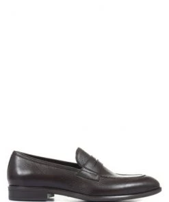 Jones Bootmaker Mens Brown Rafe Deerskin Leather Penny Loafers -Jones Bootmaker Sales unnamed file 724