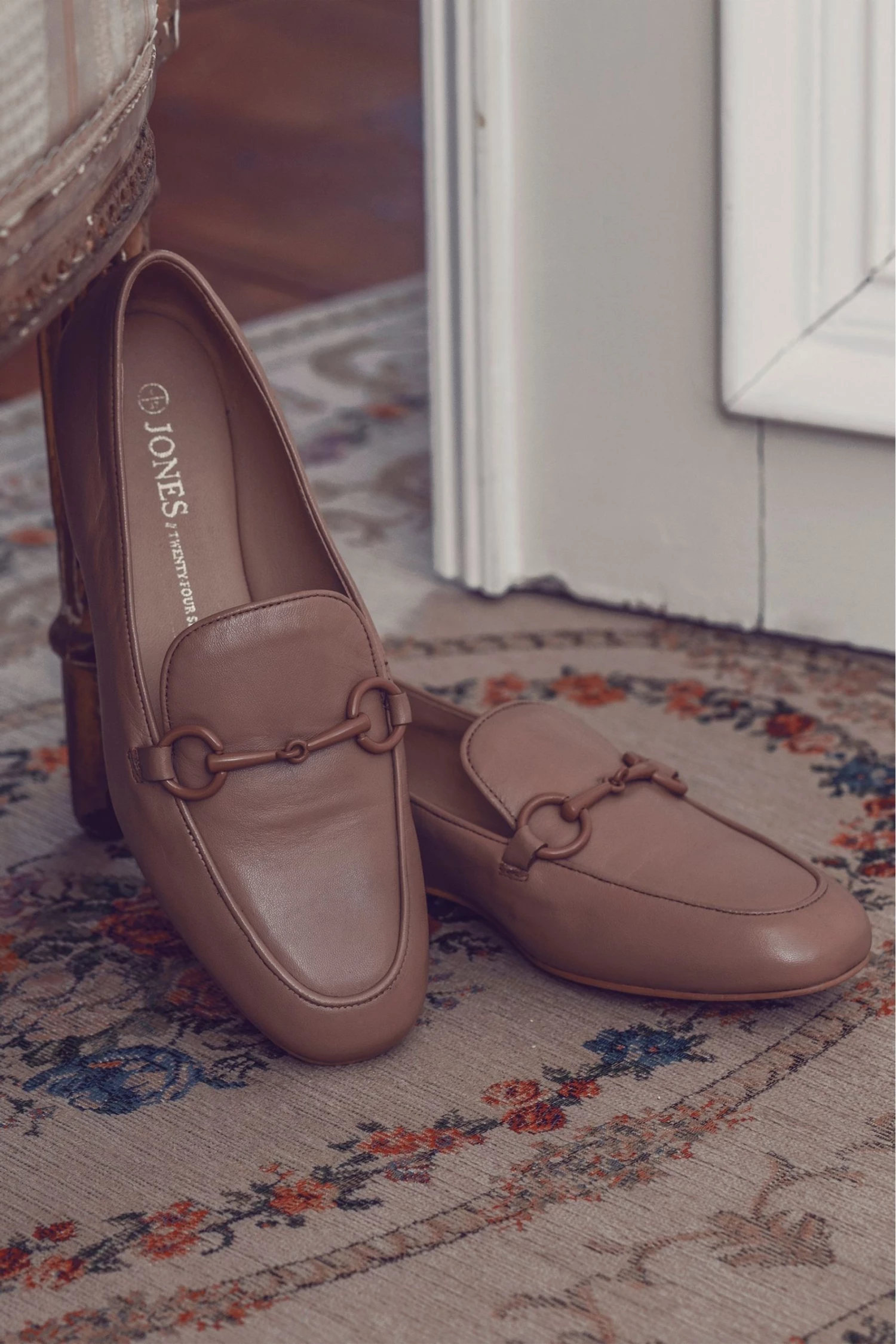 Jones Bootmaker Mara Nude Leather Ladies Loafers 8 Jones Bootmaker Mara Nude Leather Ladies Loafers - Image 8