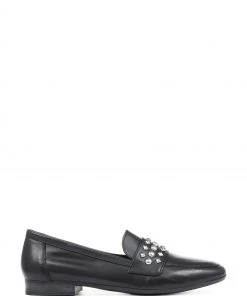 Jones Bootmaker Black Adriana Embellished Leather Ladies Loafers