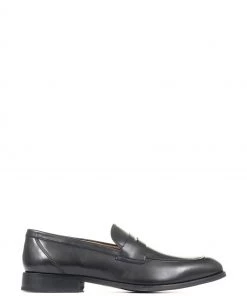Jones Bootmaker Russell Black Leather Penny Loafers