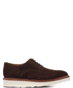 Jones Bootmaker Brown Bedford Casual Men's Leather Suede Brogues With Vibram Soles
