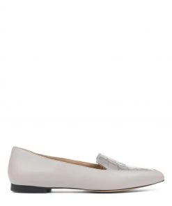 Jones Bootmaker Grey Lilia Ladies Leather Ballerina Flats