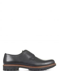 Jones Bootmaker Women's Black Leicester Leather Derby Shoes